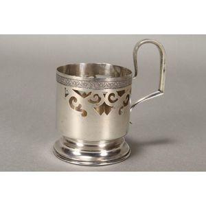 Russian silver tea cup holder, impressed 84 and makers mark in…