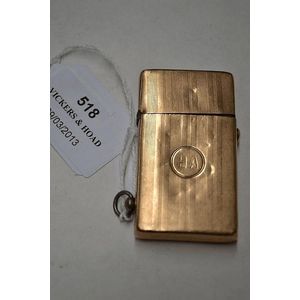 J C Vickery of Regent Street, London, 9ct gold lighter