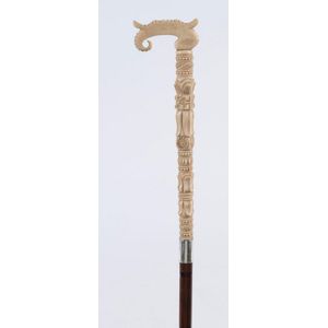 Collectable ivory and ivory mounted walking sticks and canes - price guide  and values