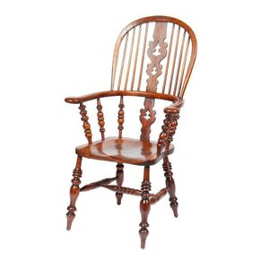 An ash and elm Windsor chair, the typical arched stick back&hellip;