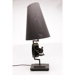 Tiwari Home 34.75 Gold Antiqued Metal Table Lamp with Black Metal