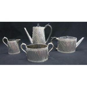 A English silver plate tea service, Wilkinson & Co, 1838-1839,…