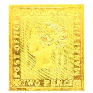 Two Pence Jubilee gold stamp, Jubilaumspragung 100 Jahre…