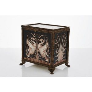 Aesthetic movement style porcelain covered box, with four…