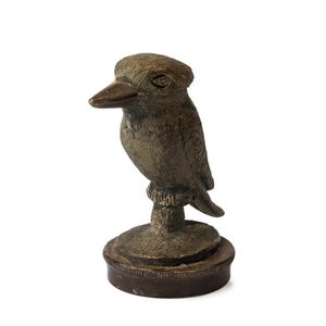 A kookaburra car mascot radiator cap, bronze and brass, early…