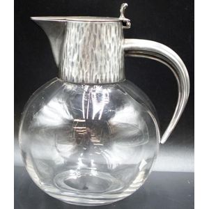 Hukin & Heath silver plate claret jug with bark finish 16.5 cm…