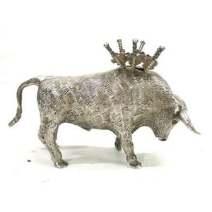 Bull Rack Toothpick Mexican Silver Bull Toothpick Holder - 255g - Toothpicks and toothpick ...