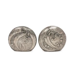 A pair of Rhoda Wager Australian silver, Arts and Crafts style…