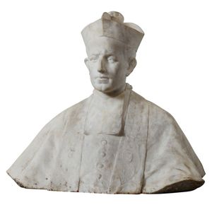 A French white marble bust of a Prelate, by Marcel Alexandre…