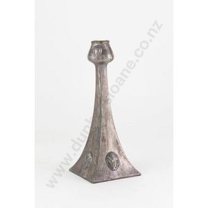 WMF Art Nouveau silverplate candlestick, tapering lozenge shape…