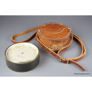 An English travelling compensated barometer and leather…