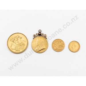Victorian 1893 gold coins, Royal mint five pound, two pound…