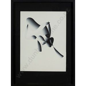 Lloyd Hillyer, untitled abstract design in black and white,…