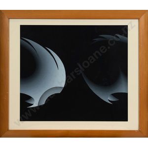 Lloyd Hillyer, untitled abstract design in black and white,…