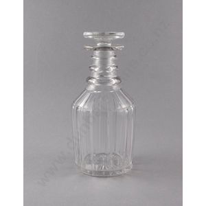 Georgian glass spirit decanter, faceted and notch cut mallet&hellip;