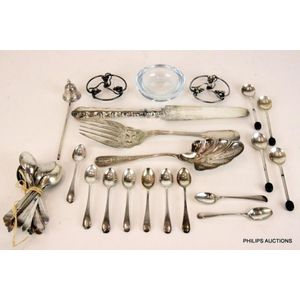 A quantity of silver and silver-plated flatware, comprising…