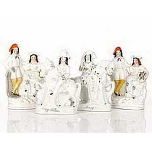 Figurines of figures and groups from various Staffordshire potteries ...
