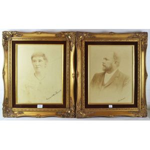 Two silver gelatin prints: Sir John and Lady Margaret Elvire…