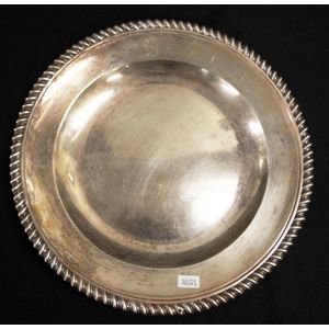 19th century French Odiot silver plate with gadrooned edging,…