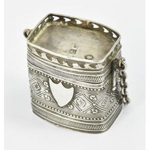 An antique Dutch silver snuff box, of unusual shape, with…