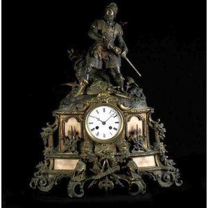 Soldier Figural Clock with Battle Axe Crests - Clocks - Figural ...