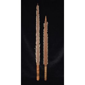Two Micronesian fighting swords. In good condition, one with…