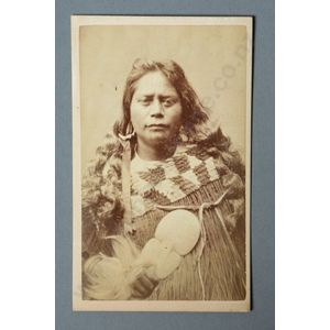 Thomas Edward Price, portrait of a Maori woman wearing a…