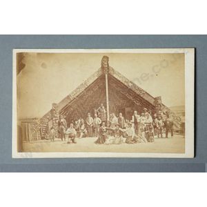 Thomas Edward Price, group of Maori figures in front of a…