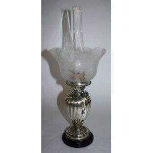 A late Victorian Hinks & Son's sterling silver oil lamp, by…