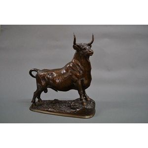 Christophe Fratin (1801-1864), bronze, Taureau Debout, 42 cm…