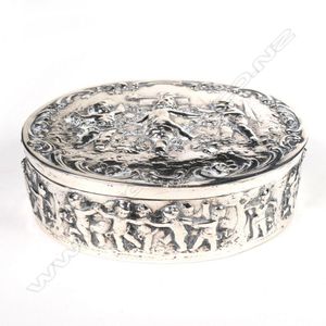 A Hanau .800 silver box, by Storck & Sinsheimer, oval, with…