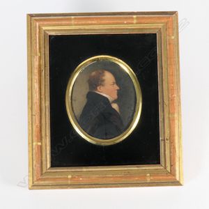 A Victorian portrait miniature of a gentleman, oval, probably…