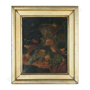 18th century European miniature oil on canvas, Still Life of…