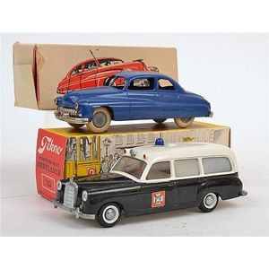 Two Tekno models, including 440 Mercury Sedan, blue with red…