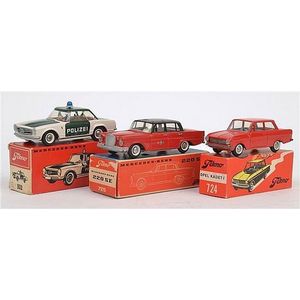 Three Tekno models, including 932 Mercedes-Benz 230 Sl, white…