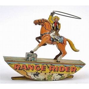 Marx toys, Range rider cowboy, tinplate, clockwork, Permanent…