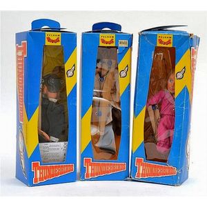 Three Pelham Thunderbirds puppets, including Brains; lady…
