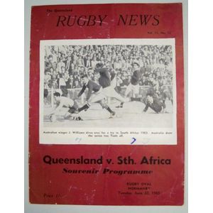 Tour program - 1965 South Africa v Queensland 22/6/1965, 1965…