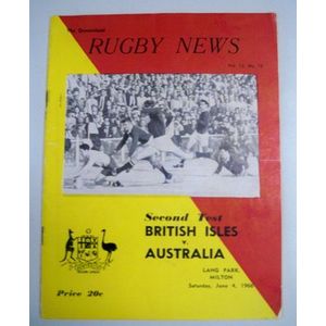 Test program - British Isles v Australia Lang Park 4/6/66, 1966…