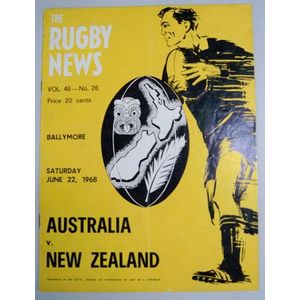Test program - Australia v New Zealand Ballymore 22/6/68, 1968…