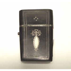 Antique tortoiseshell scent bottle case decorated tortoiseshell…
