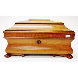 George IV/ William IV mahogany jewellery box bombe shape,…
