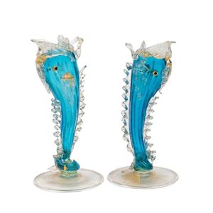 0404-1054ST⑫1889 MURANO GLASS ムラノガラス エナメル金彩 ワイン