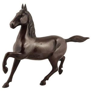 Japanese Bronze Horse Figure with Etched Signature - Bronze - Oriental