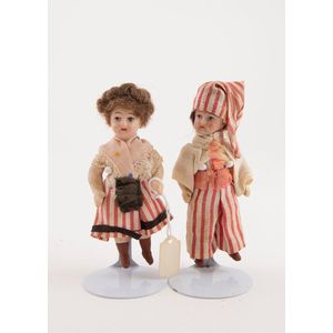 Vintage Porcelain Bisque Dolls, Blonde Brother and Sister Dolls, Set of two  15