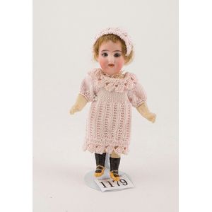 Theodor Recknagel bisque doll blue stationary eyes, brown…