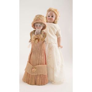 Probable Kling bisque shoulder plate doll painted features,…