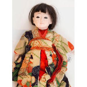 Vintage Japanese Itchimatsu composition doll stationary brown…