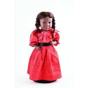 German all brown composition character doll, brown eyes, closed…