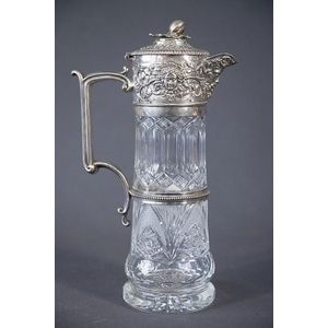 Early Elkington silver plated crystal claret jug. Silver plated…